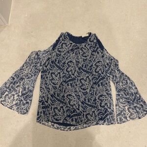 Ramy Brook silk blouse with bell sleeves XS